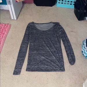 Grey with stripes faded down long sleeve shirt
